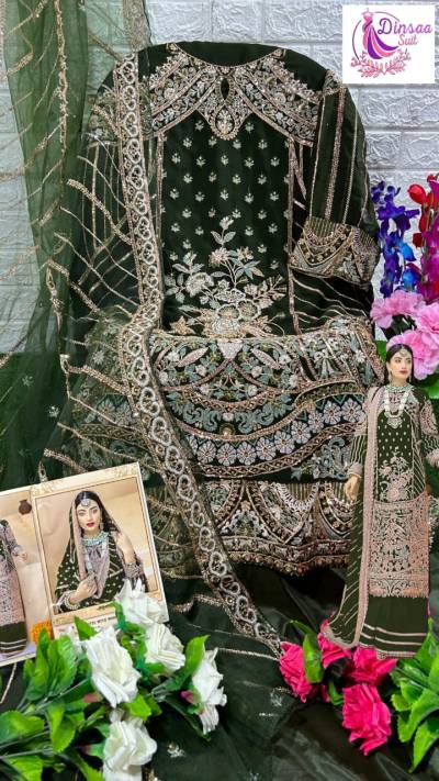 DS 150 By Dinsaa Designer Partywear Pakistani Salwar Kameez Collection